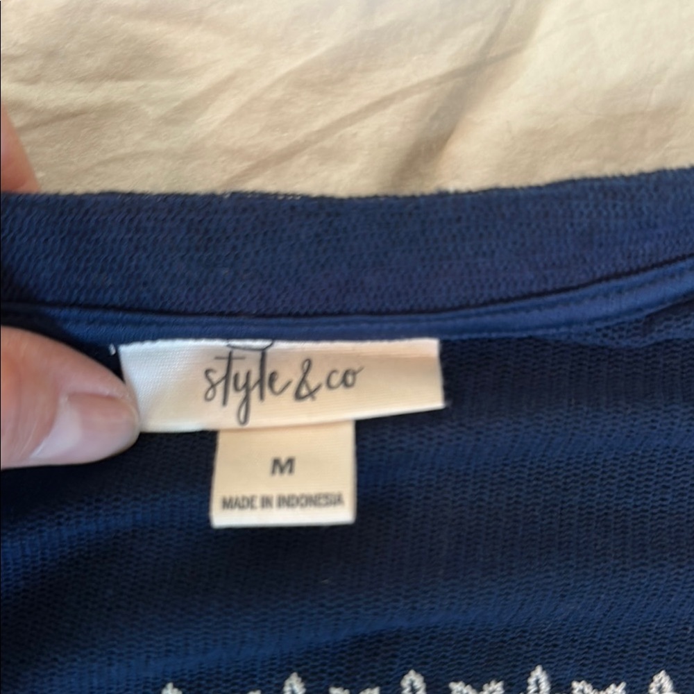 Style & Co. White Embroidered Peplum Tunic - Picture 5 of 10
